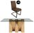 Newton 6 Seater Smoked Glass and Natural Dining Set - 6 Tira Vintage Brown Faux Leather Cantilever Chair