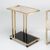 Tray Marble and Glass Accent Table with Brass Base - Variation Available