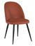 2 x Vida Living Gabi Coral and Black Legs Dining Chair, Velvet Fabric