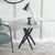 Clearance - Chopstick Grey Glass Square Side Table with Black Metal Legs