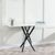 Clearance - Chopstick White Glass Console Table with Black Metal Legs