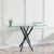 Clearance - Chopstick Clear Glass Console Table with Black Metal Legs