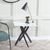 Clearance - Chopstick White Glass Square Side Table with Black Metal Legs