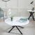 Clearance - Chopstick White Glass Round Coffee Table with Black Metal Legs