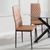 Clearance - Metro Dining Chairs in Burnt Orange Colour Leather and Black Metal Legs