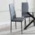 Clearance - Metro Dining Chairs in Grey Colour Leather and Black Metal Legs