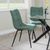 Corona Dining Chairs in Green Colour Fabric and Black Metal Legs