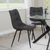 Corona Dining Chairs in Grey Colour Fabric and Black Metal Legs
