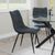 Corona Dining Chairs in Light Grey Colour Fabric and Black Metal Legs