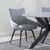 Ace Grey Fabric Swivel Dining Chair with Black Legs
