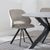 Ion Beige Velvet Fabric Swivel Dining Chair with Black Legs