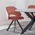 Ion Orange Velvet Fabric Swivel Dining Chair with Black Legs