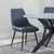 Darwin Dark Grey Fabric Dining Chair with Black Legs