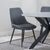 Darwin Grey Fabric Dining Chair with Black Legs