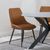 Darwin Orange Fabric Dining Chair with Black Legs