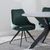 Arctic Green Velvet Fabric Swivel Dining Chair with Black Legs
