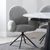 Theo Dark Grey Fabric Swivel Dining Armchair with Black Legs