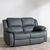 London Grey Leather 2 Seater Recliner Sofa