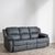 London Grey Leather 3 Seater Recliner Sofa