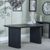 Bern Fluted 6 Seater Black Pedestal Dining Table - 160cm
