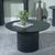 Bern Fluted Black Round Coffee Table with Drum Base