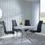 Clearance - Chopstick Grey Glass and Chrome Metal 4 Seater Round Dining Set - 4 Jamison Black Faux Leather Dining Chair