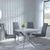 Clearance - Chopstick Grey Glass and Chrome Metal 4 Seater Round Dining Set - 4 Roma Grey Faux Leather Dining Chair