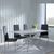 Clearance - Chopstick Grey Glass and Chrome Metal Dining Set - Metro Black Leather Chairs with Chrome Legs