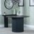 Bern Fluted 4 Seater Black Round Dining Table with Drum Base - 120cm