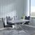 Clearance - Chopstick Grey Glass and Chrome Metal Dining Set - Bianco Black Faux Leather Dining Chair