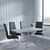 Clearance - Chopstick Grey Glass and Chrome Metal Dining Set - Roma Black Faux Leather Dining Chair