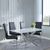 Clearance - Chopstick White Glass and Chrome Metal Dining Set - Roma Black Faux Leather Dining Chair