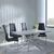 Clearance - Chopstick Grey Glass and Chrome Metal Dining Set - Jamison Black Faux Leather Dining Chair