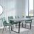 Clearance - Texas Grey Dining Set - Corona Green Fabric Chairs