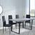 Clearance - Texas Grey Dining Set - Lido Black Fabric Chairs with Black Legs