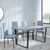 Clearance - Texas Grey Dining Set - Lido Blue Fabric Chairs with Black Legs