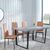 Clearance - Texas Grey Dining Set - Metro Burnt Orange Leather Chairs with Black Legs