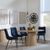 Palma Oak Oval Dining Set - Corona Blue Fabric Dining Chairs