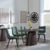 Palma Walnut Oval Dining Set - Corona Green Fabric Chairs