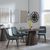 Palma Walnut Oval Dining Set - Darwin Green Fabric Dining Chair