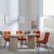 Bern Fluted Oak Effect Dining Set - Corona Orange Fabric Chairs