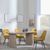 Bern Fluted Oak Effect Dining Set - Darwin Yellow Fabric Dining Chair