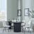 Bern Fluted Black 4 Seater Round Dining Set - 4 Corona Beige Fabric Chairs