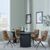 Bern Fluted Black 4 Seater Round Dining Set - 4 Diego Brown Leather Swivel Dining Chair