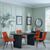Bern Fluted Black Dining Set - Corona Orange Fabric Chairs