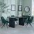 Bern Fluted Black Dining Set - Arctic Green Velvet Fabric Swivel Dining Chair