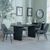 Bern Fluted Black Dining Set - Darwin Dark Grey Fabric Dining Chair