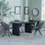 Bern Fluted Black Dining Set - Ion Dark Grey Velvet Fabric Swivel Dining Chair