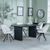 Bern Fluted Black Dining Set - Ion Cream Boucle Teddy Fabric Swivel Dining Chair