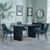 Bern Fluted Black Dining Set - Peyton Blue Fabric Dining Chair